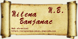 Milena Banjanac vizit kartica